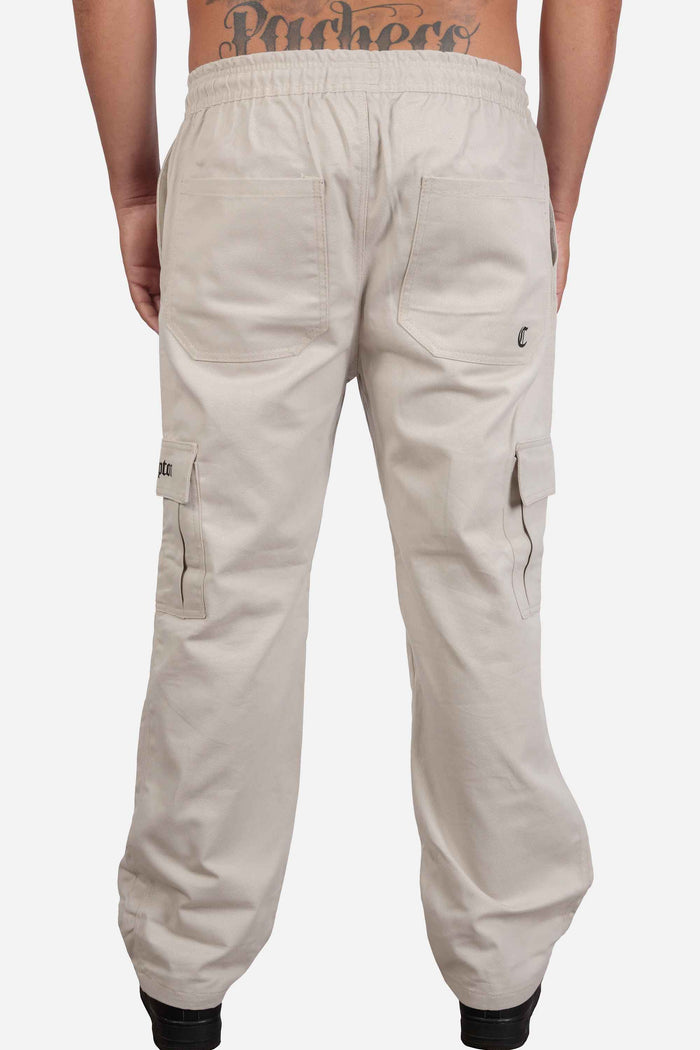 Calça Cargo Compton Sarja Pesada Reta Bege - COMPTON