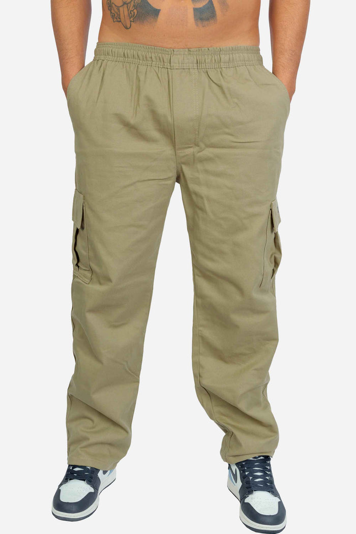 Calça Cargo Compton Sarja Pesada Reta Caqui - COMPTON