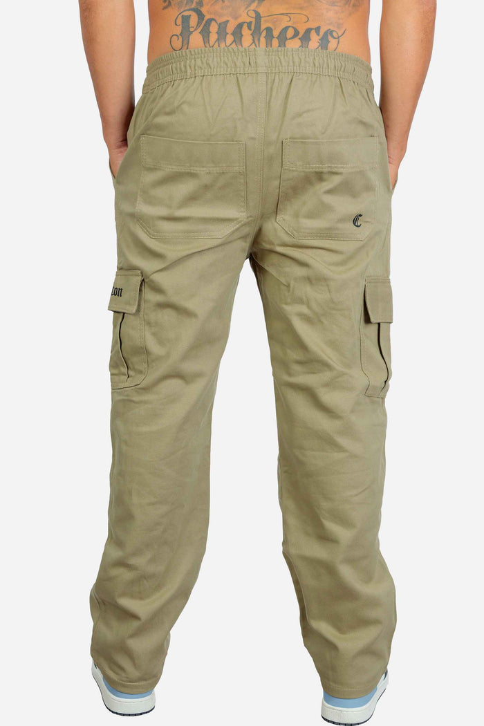 Calça Cargo Compton Sarja Pesada Reta Caqui - COMPTON