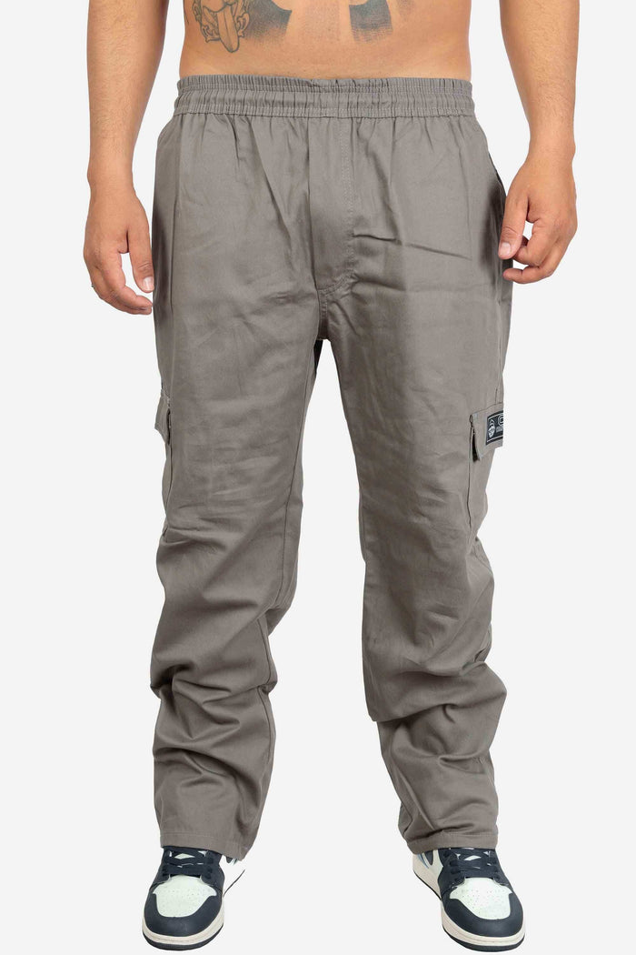 Calça Cargo Compton Sarja Reta Cinza - COMPTON