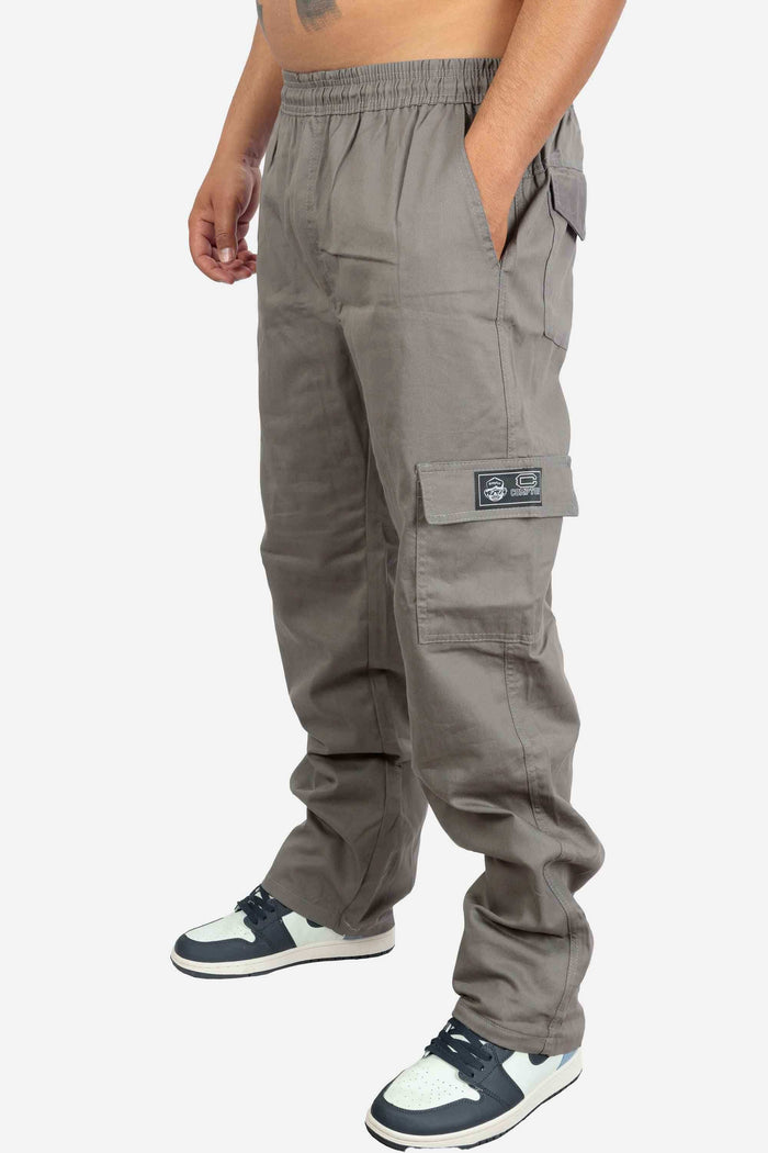Calça Cargo Compton Sarja Reta Cinza - COMPTON