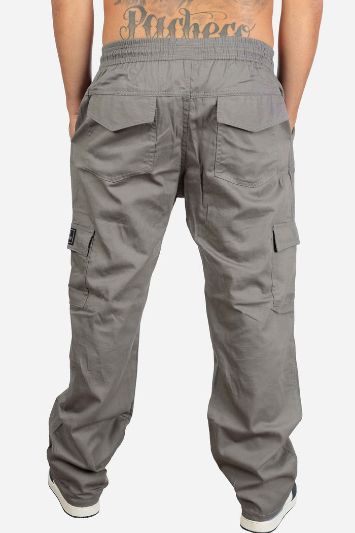 Calça Cargo Compton Sarja Reta Cinza - COMPTON