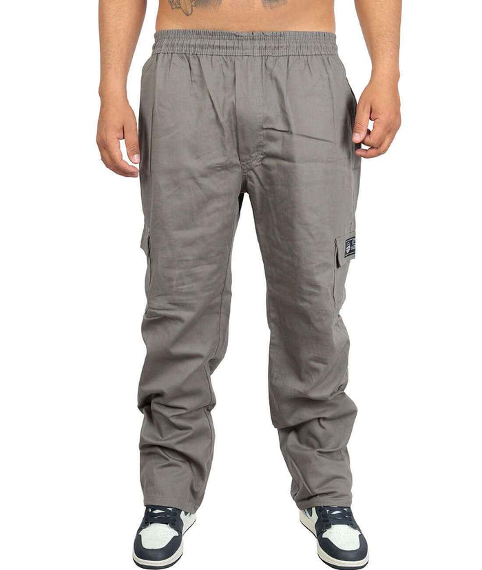 Calça Cargo Compton Sarja Reta Cinza