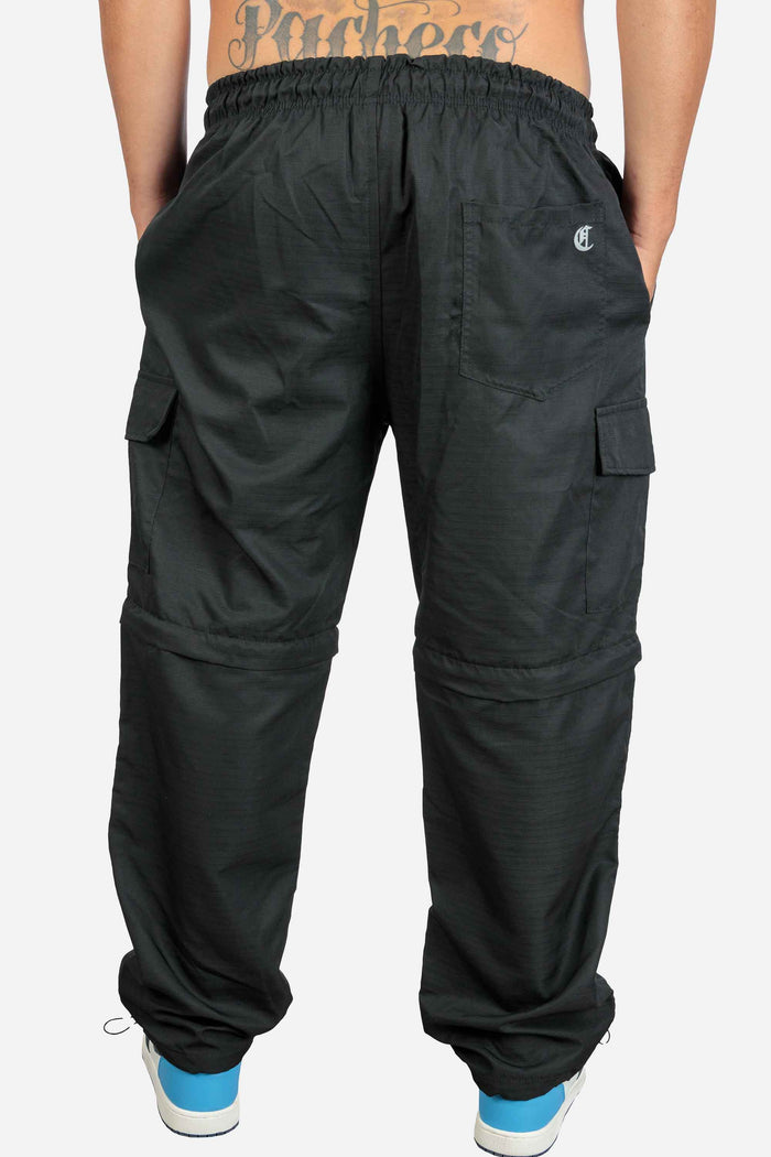 Calça Cargo Compton Vira Bermuda Preta - COMPTON