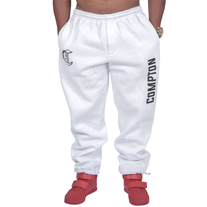 Calça Compton Moletom Script Branca - COMPTON
