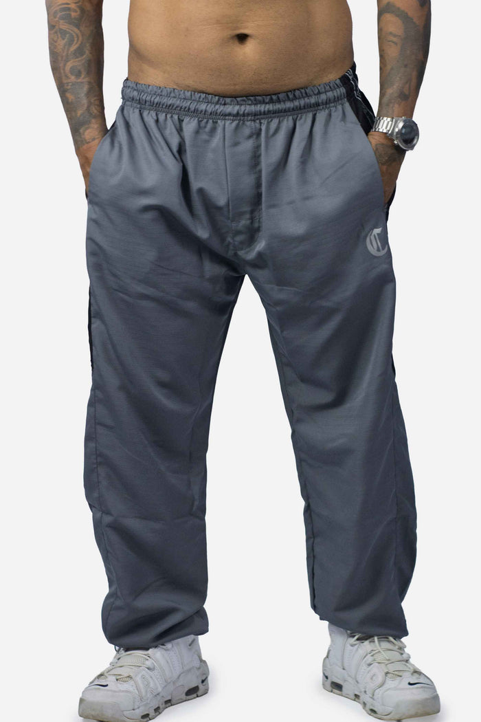 Calça Compton Tactel Faixa Galão Cinza - COMPTON