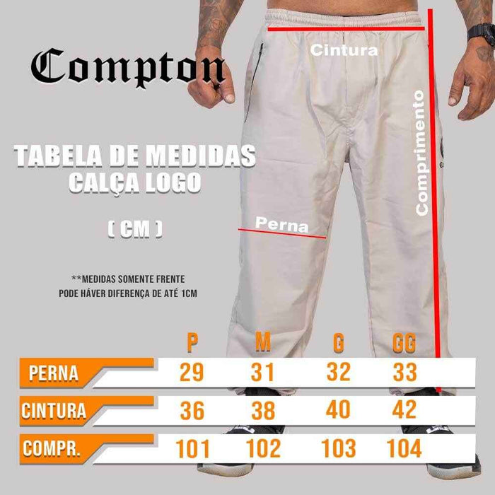 Calça Compton Tactel Logo Refletivo Preto