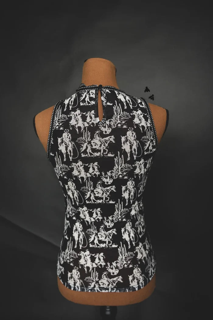 Callin' Cowboys Mesh Graphic Tank Top - Deer Creek Mercantile