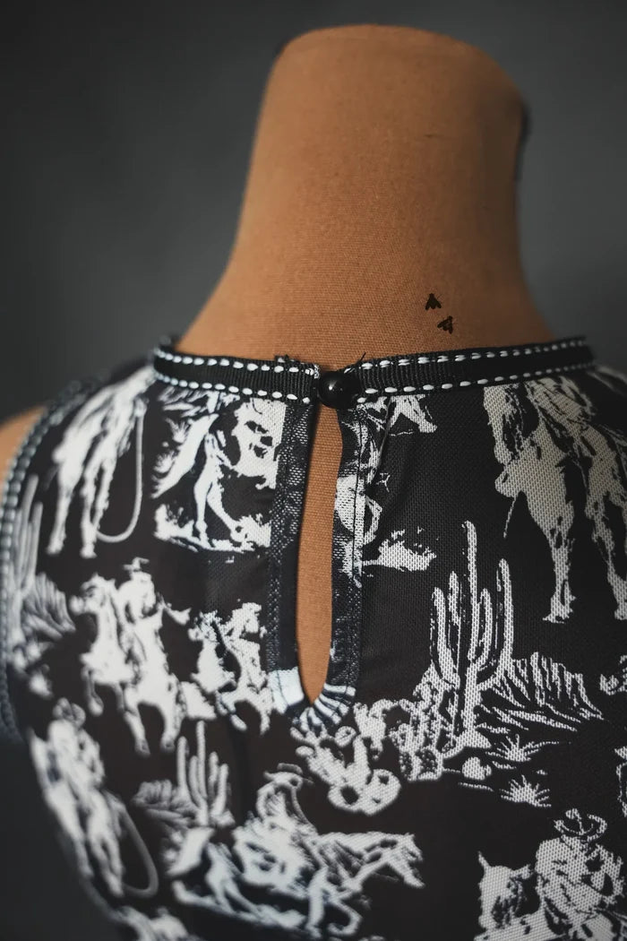 Callin' Cowboys Mesh Graphic Tank Top - Deer Creek Mercantile