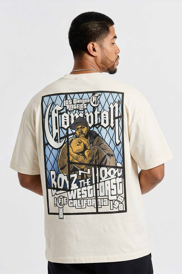Camiseta Compton Oversized Boyz'N The Hood - Off White
