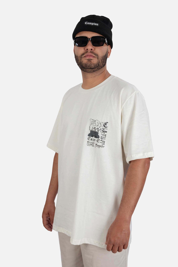 Camiseta Compton Oversized Eric Wright Tribute Off White - COMPTON
