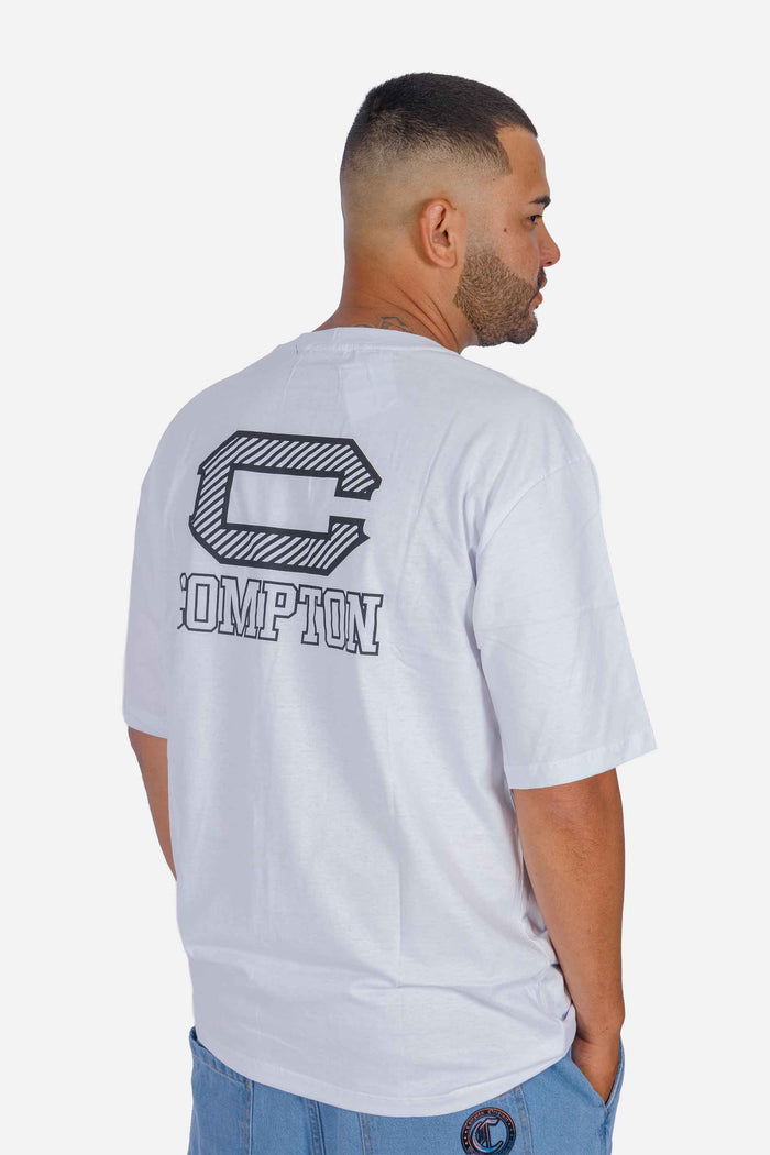 Camiseta Compton Oversized Illusion Branca - COMPTON