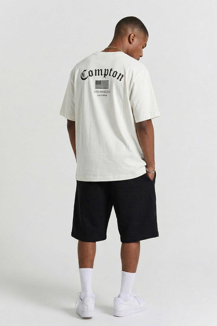 Camiseta Compton Oversized Los Angeles Flag Off White