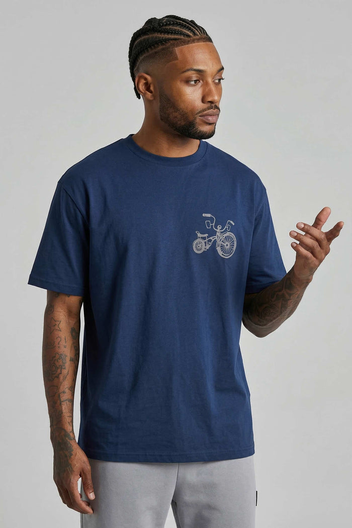 Camiseta Compton Oversized Lowbike Legacy Marinho