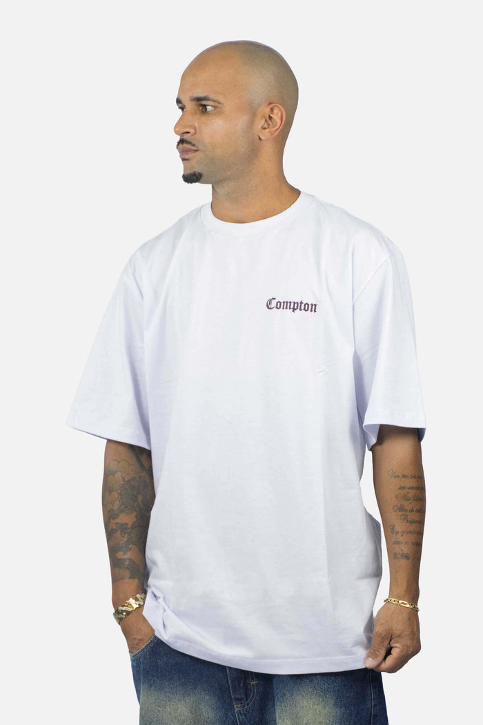 Camiseta Compton Oversized Refletiva Luminous Branca - COMPTON
