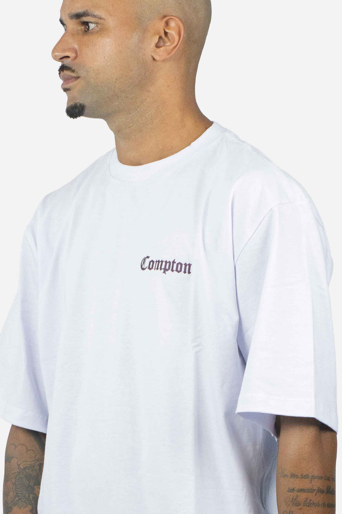 Camiseta Compton Oversized Refletiva Luminous Branca - COMPTON