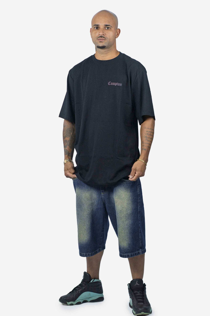 Camiseta Compton Oversized Refletiva Luminous Preta - COMPTON