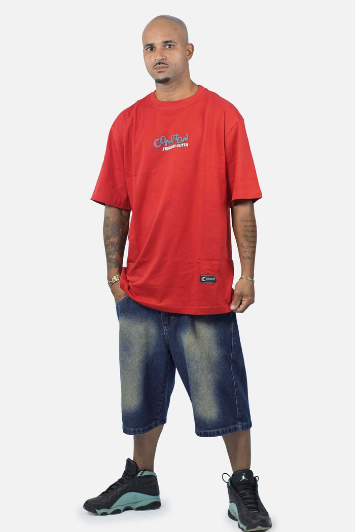 Camiseta Compton Oversized Straigh Outta Vermelha - COMPTON