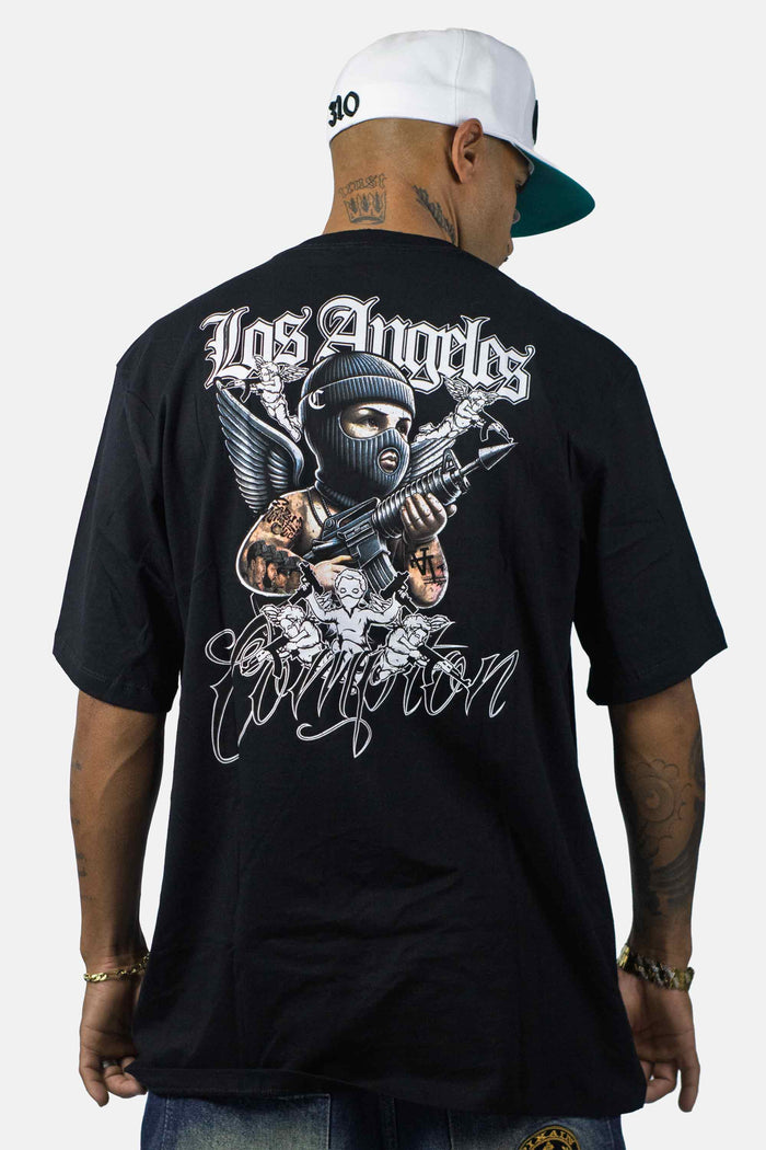 Camiseta Compton Oversized Thug Angel Preta - COMPTON