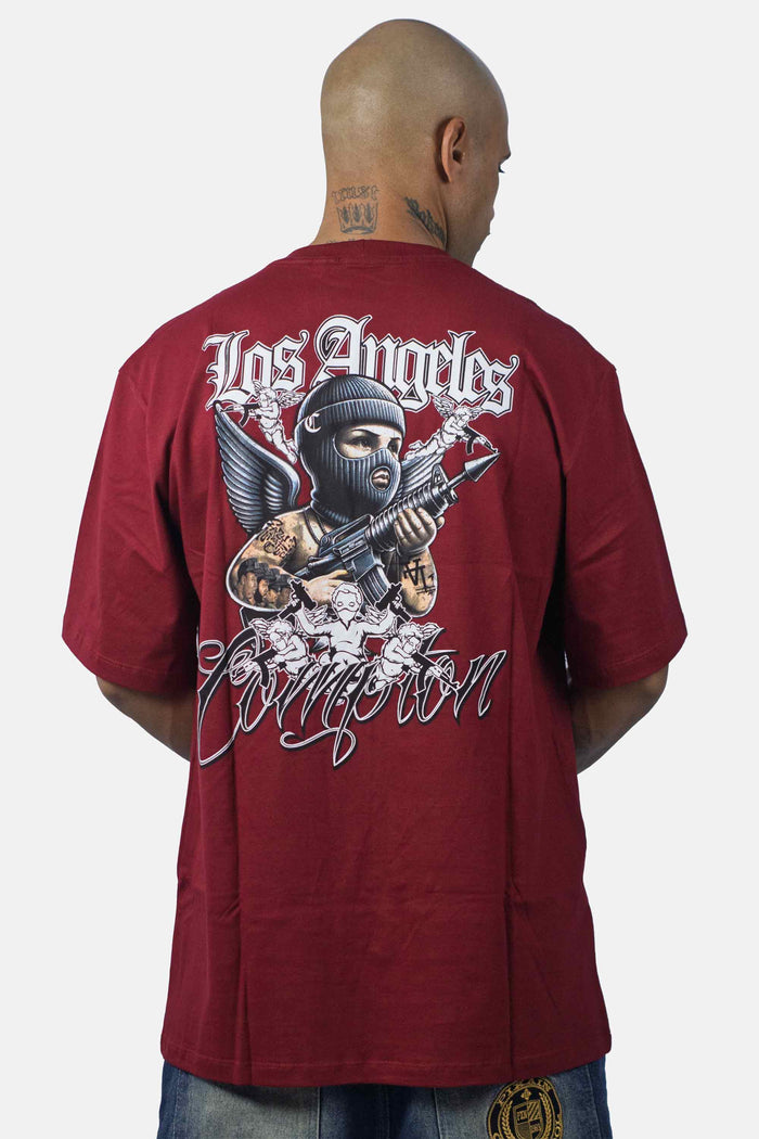 Camiseta Compton Oversized Thug Angel Vinho - COMPTON