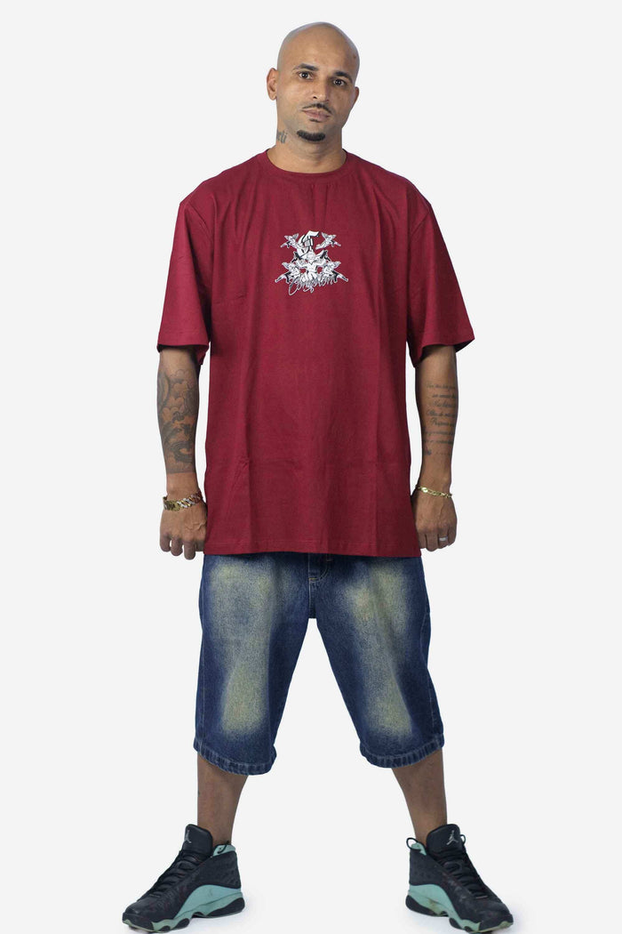 Camiseta Compton Oversized Thug Angel Vinho - COMPTON