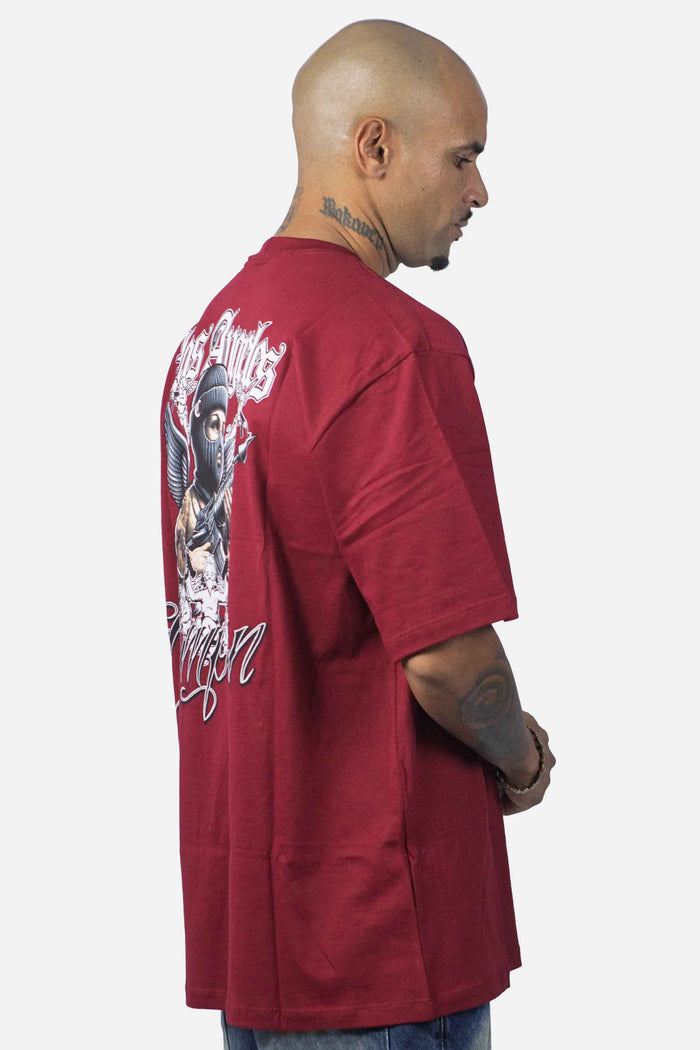 Camiseta Compton Oversized Thug Angel Vinho - COMPTON