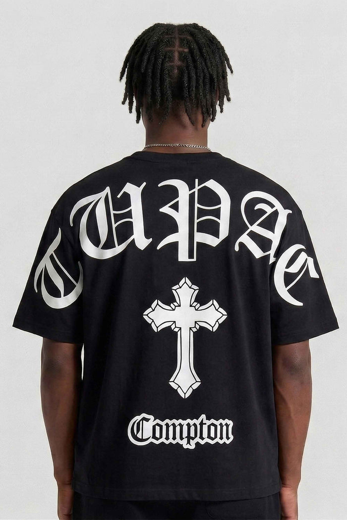 Camiseta Compton Oversized Tupac Preta