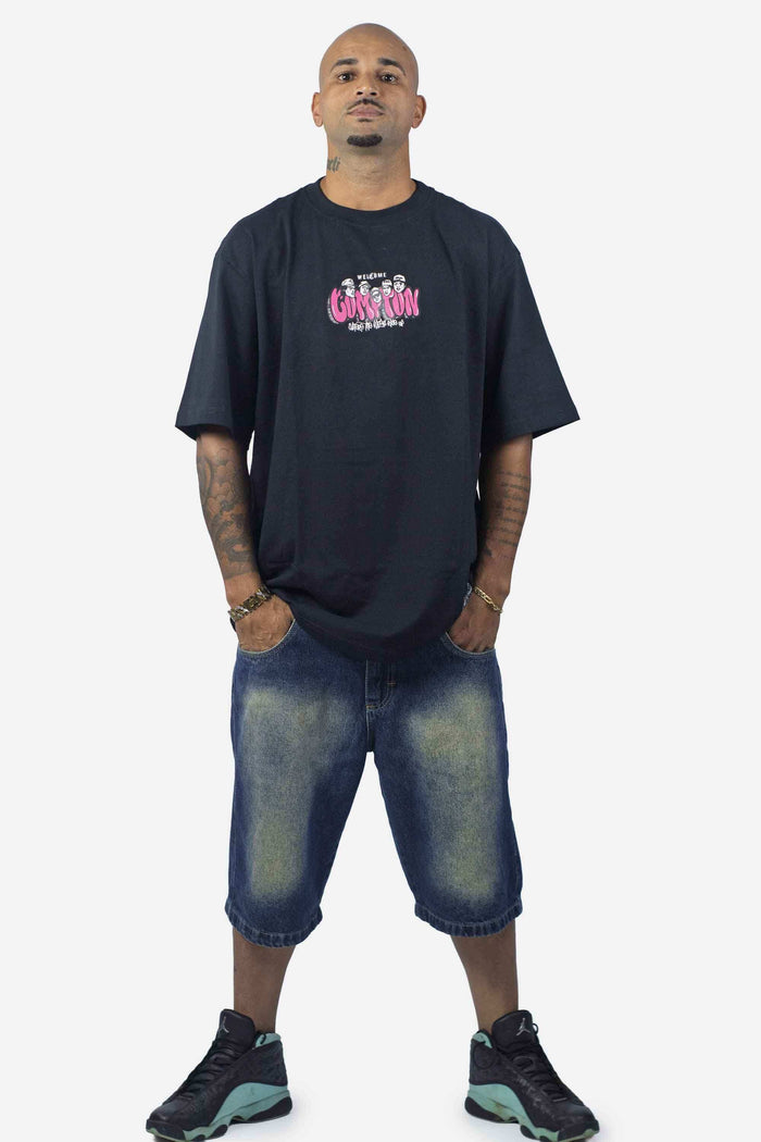 Camiseta Compton Oversized Welcome Preta - COMPTON