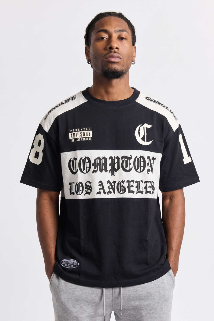 Camiseta Oversized Compton Gang Life - Preta