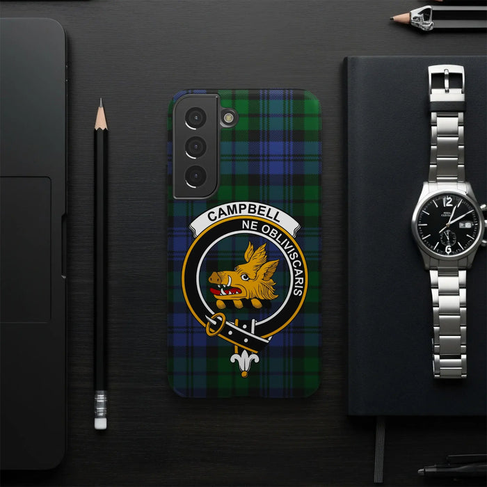 Campbell crest iPhone case with edge-to-edge glossy wrap print