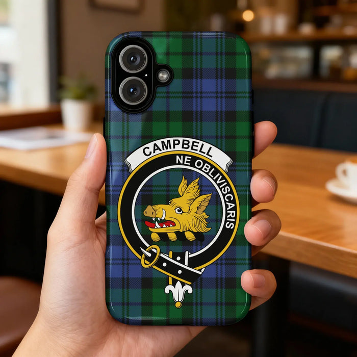 Campbell Ne Obliviscaris Samsung Galaxy case with full tartan-background wrap