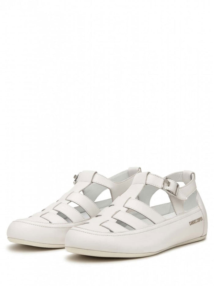 Candice Cooper Rock T-Bar Sandals White
