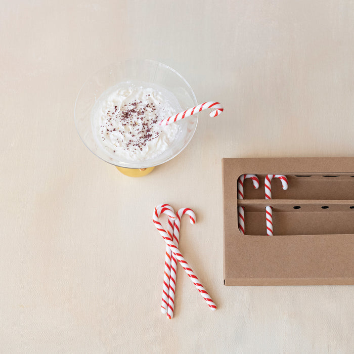 Candy Cane Shaped Stir Sticks - Set of 6
