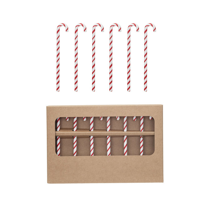 Candy Cane Shaped Stir Sticks - Set of 6