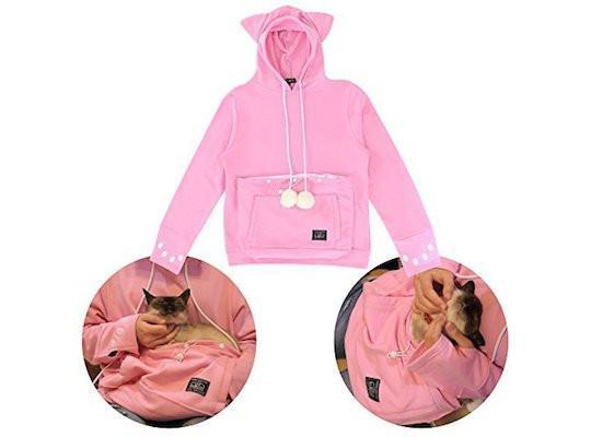 Catagaroo Hoodies with Kangaroo Pouch For Your Cat Cat Carriers Pet Clever