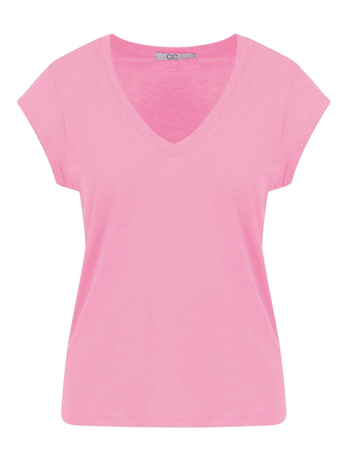 CC Heart Basic V-Neck T-Shirt Baby Pink
