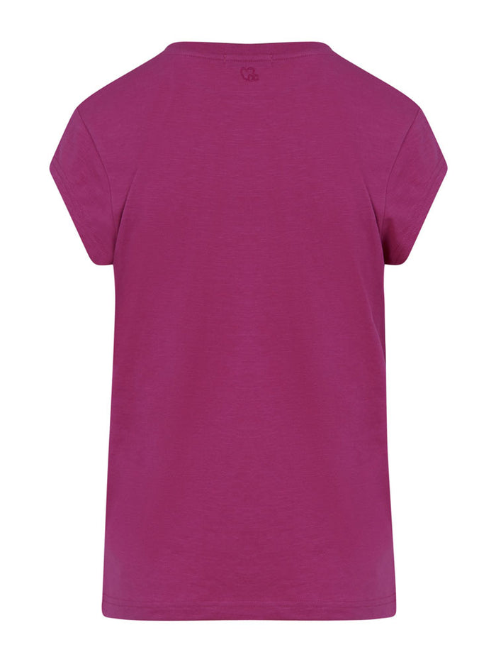 CC Heart Basic V-Neck T-Shirt Berry