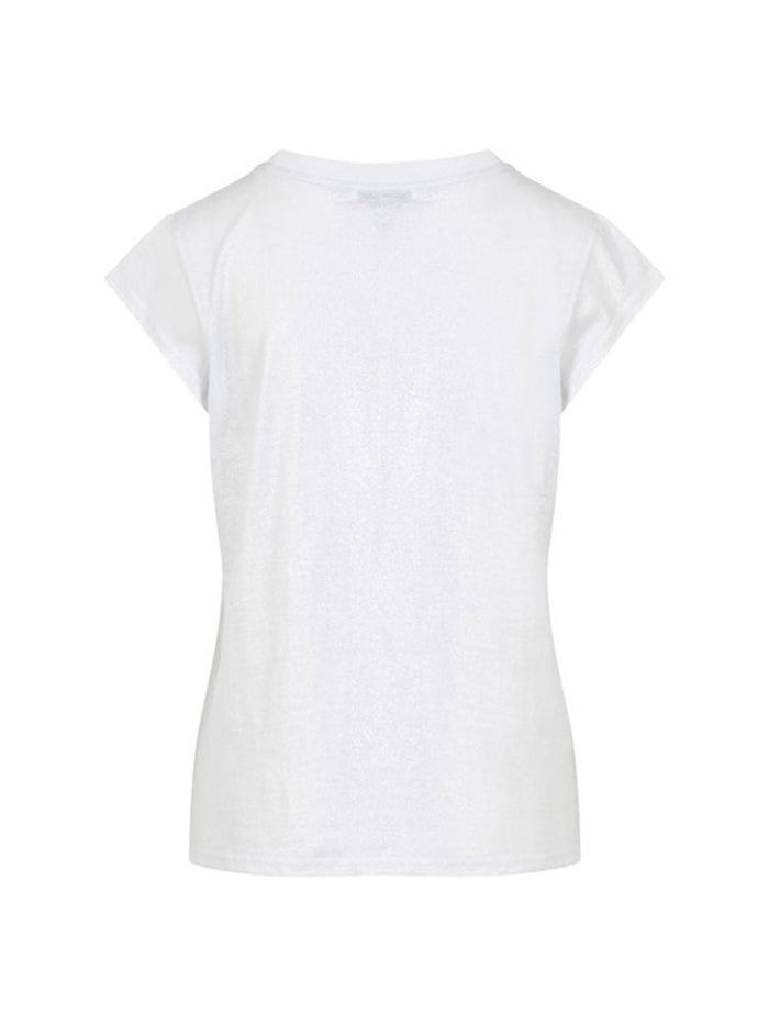 CC Heart Metallic T-Shirt White & Silver
