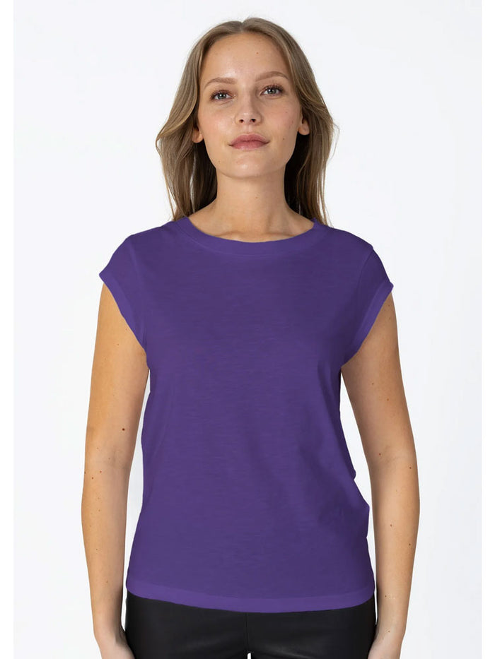 CC Heart Round Neck T-Shirt Warm Purple