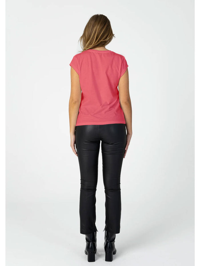 CC Heart V-Neck T-Shirt Papaya Pink