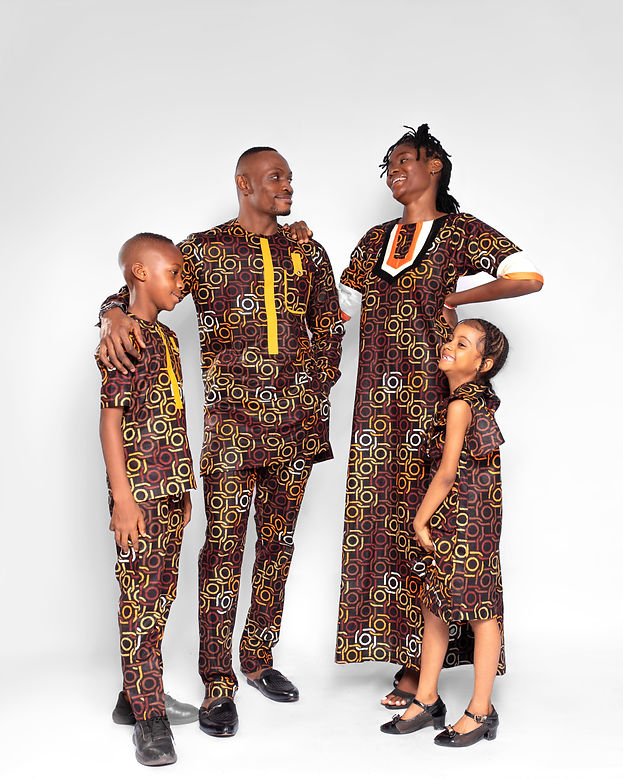 Cheche Girls African Dress (in Brown and Gold Ankara, Butterfly sleeves)