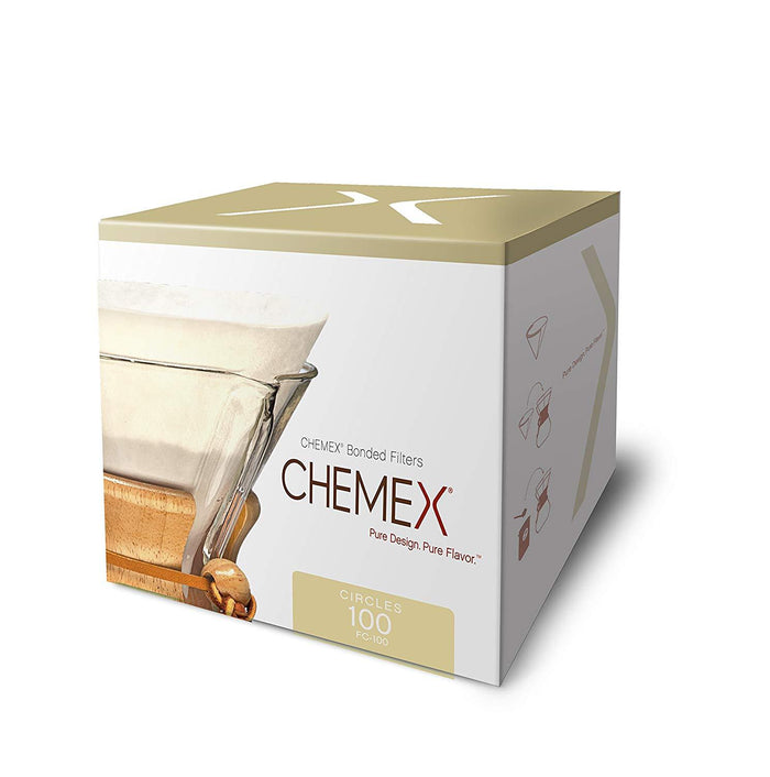 Chemex Bonded Coffee Filter, Circle, 100ct - Exclusive Packaging