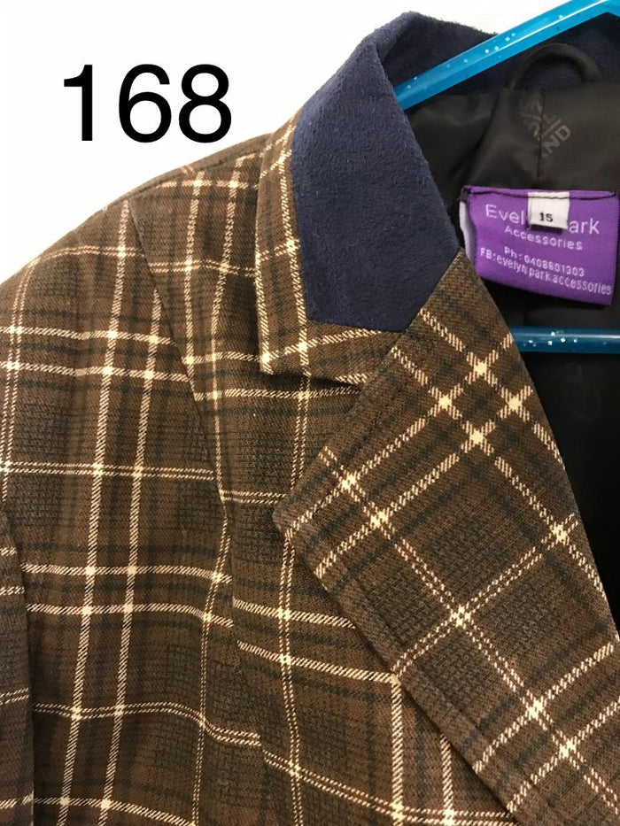 CLEARANCE Brown & Cream Check WOW FACTOR New Show Hunter Jacket Childs (168)