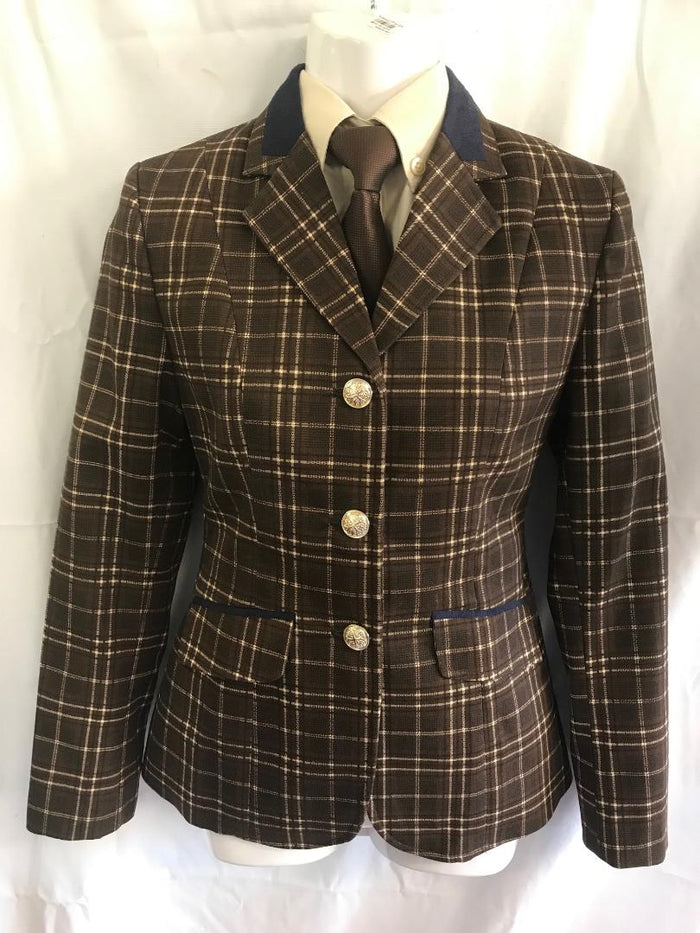 CLEARANCE Brown & Cream Check WOW FACTOR New Show Hunter Jacket Childs (168)