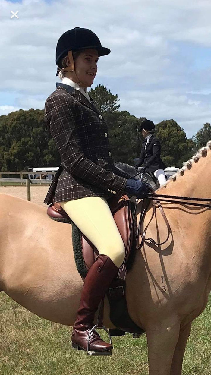 CLEARANCE Brown & Cream Check WOW FACTOR New Show Hunter Jacket Childs (168)