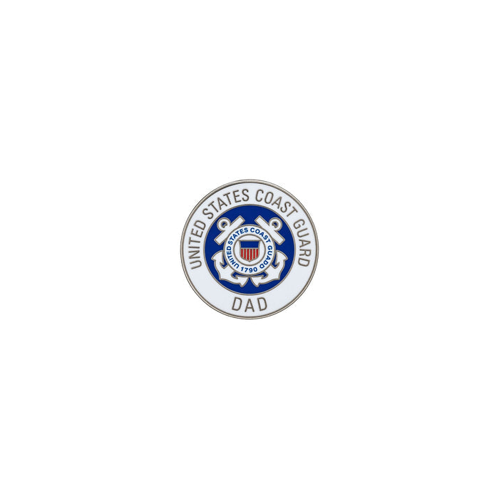 Coast Guard Dad 7/8 inch lapel pin with U.S. Coast Guard emblem