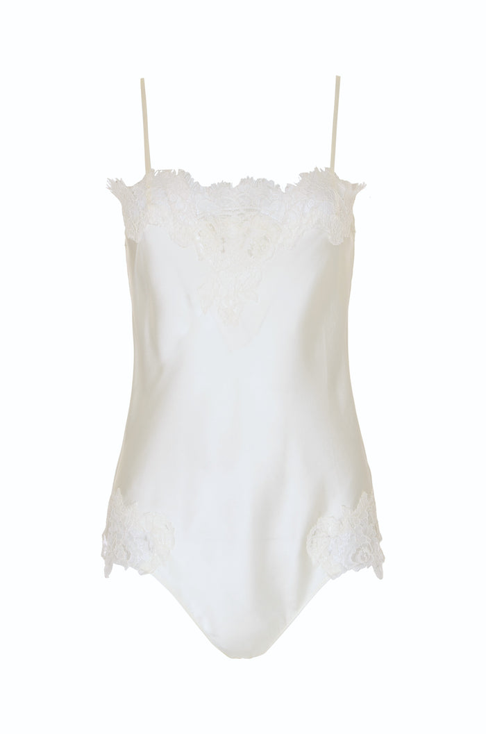 Coco Lace Silk Bodysuit - Bright White