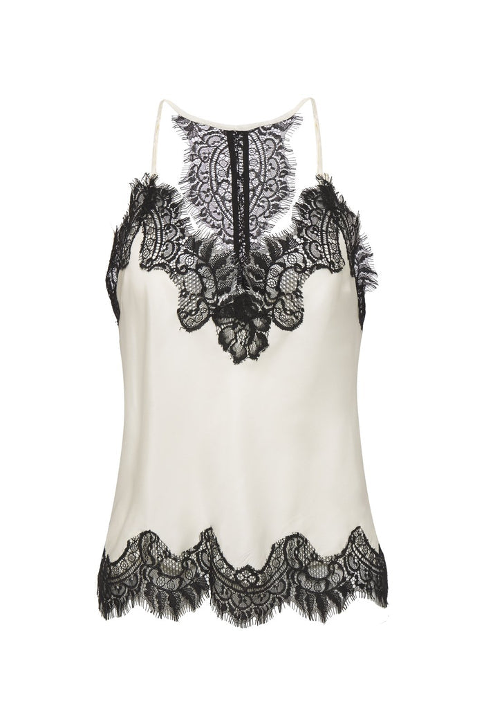 Contrast Lucy Crop Cami Dark Dove/ Black