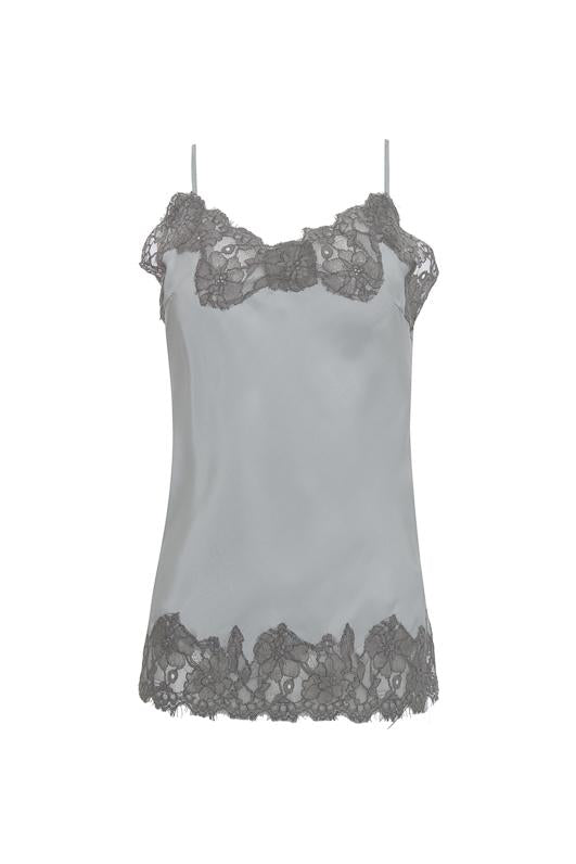Contrast Marilyn Lace Silk Cami Classics- Ice Grey Steeple Grey