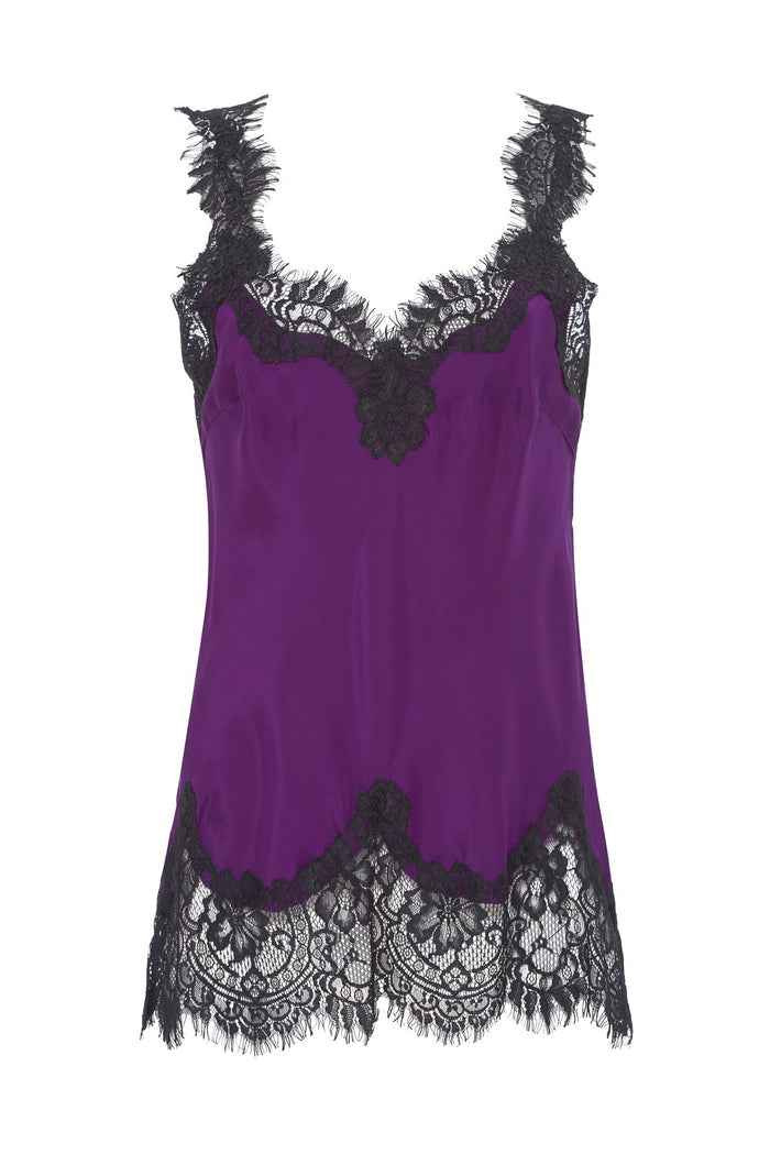 Contrast Megan Camisole Deep Violet / Black - Just One Left !